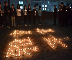 ylzz总站线路检测团委 开展为四川雅安地震祈福活动